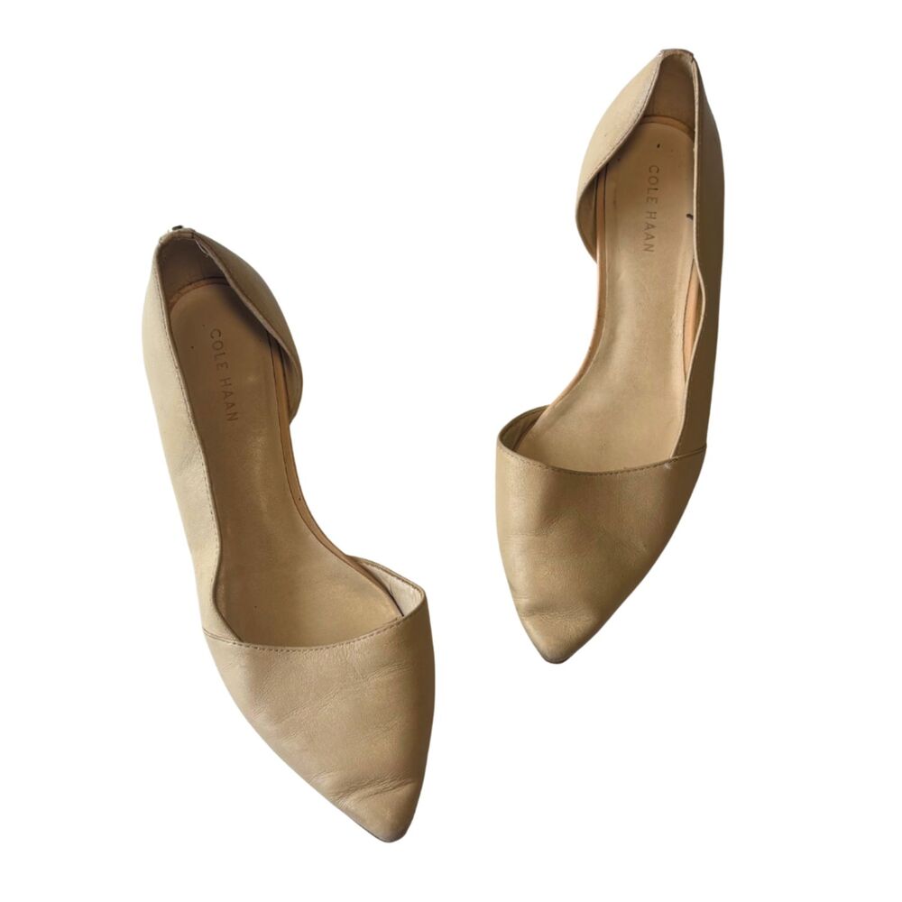 Cole Haan Nude Suede D’Orsay Flats | Pointed Toe Ballet Shoes
